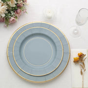 25 Round 13" Disposable Paper Charger Plates with Metallic Rim