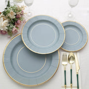 25 Round 13" Disposable Paper Charger Plates with Metallic Rim