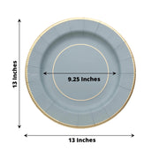 25 Round 13" Disposable Paper Charger Plates with Metallic Rim