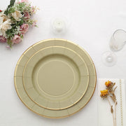 25 Round 13" Disposable Paper Charger Plates with Metallic Rim