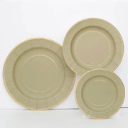 25 Round 13" Disposable Paper Charger Plates with Metallic Rim