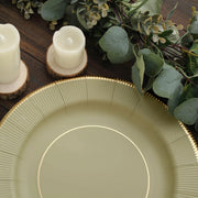 25 Round 13" Disposable Paper Charger Plates with Metallic Rim