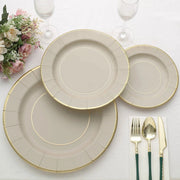 25 Round 13" Disposable Paper Charger Plates with Metallic Rim