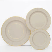 25 Round 13" Disposable Paper Charger Plates with Metallic Rim