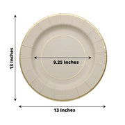 25 Round 13" Disposable Paper Charger Plates with Metallic Rim