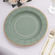 25 Round 13" Disposable Paper Charger Plates with Metallic Rim
