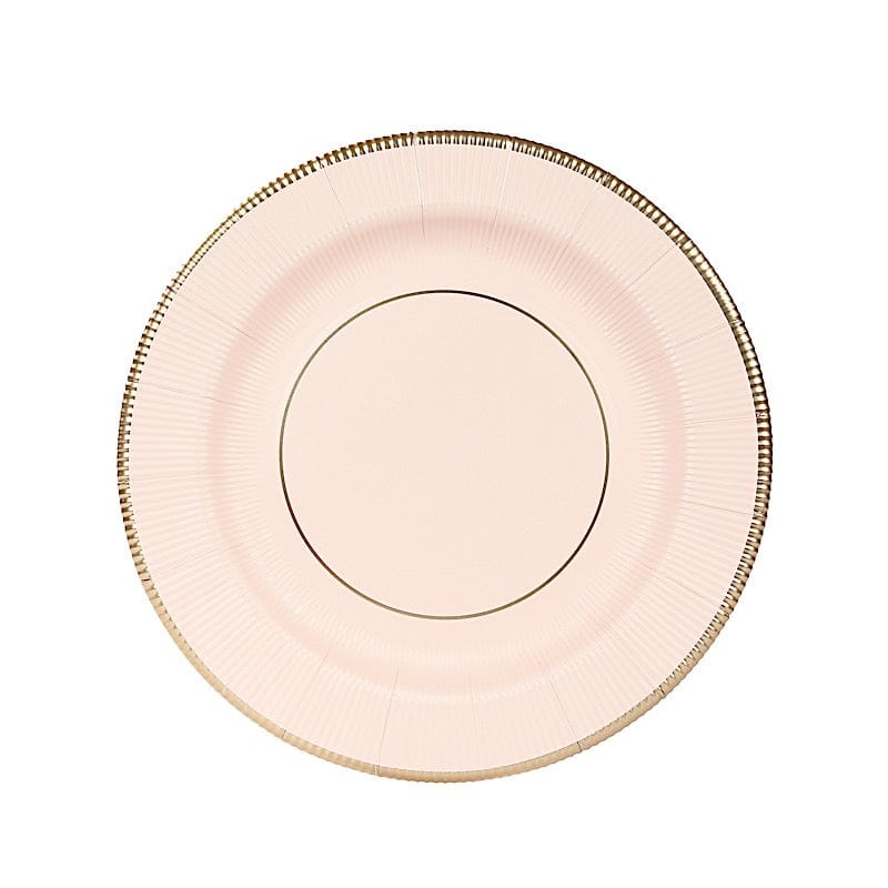 25 Round 13" Disposable Paper Charger Plates with Metallic Rim DSP_CHRG_R0011_046