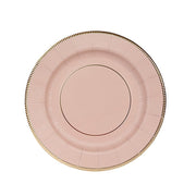 25 Round 13" Disposable Paper Charger Plates with Metallic Rim DSP_CHRG_R0011_080