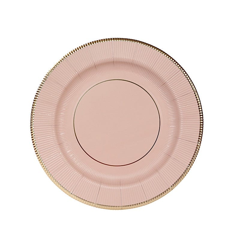 25 Round 13" Disposable Paper Charger Plates with Metallic Rim DSP_CHRG_R0011_080