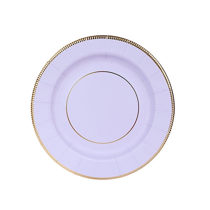 25 Round 13" Disposable Paper Charger Plates with Metallic Rim DSP_CHRG_R0011_LAV
