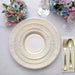 25 Round 13" Vintage Style Paper Serving Plates - Gold and White DSP_CHRG_R0021_WHTGD
