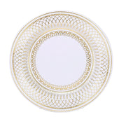 25 Round 13" Vintage Style Paper Serving Plates - Gold and White DSP_CHRG_R0021_WHTGD