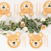 25 Round 7" Teddy Bear Dessert Appetizer Paper Plates - Brown DSP_PPR0019_7_BRN
