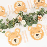 25 Round 7" Teddy Bear Dessert Appetizer Paper Plates - Brown DSP_PPR0019_7_BRN