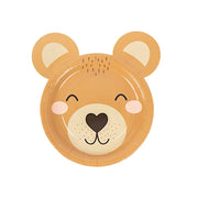 25 Round 7" Teddy Bear Dessert Appetizer Paper Plates - Brown DSP_PPR0019_7_BRN