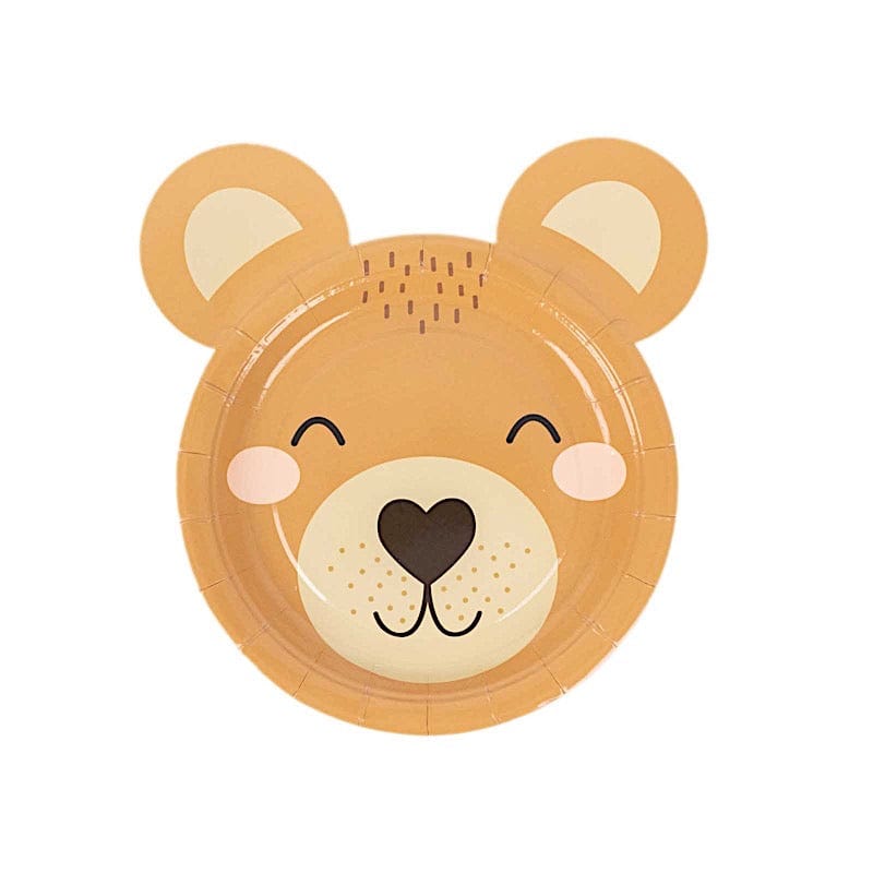 25 Round 7" Teddy Bear Dessert Appetizer Paper Plates - Brown DSP_PPR0019_7_BRN