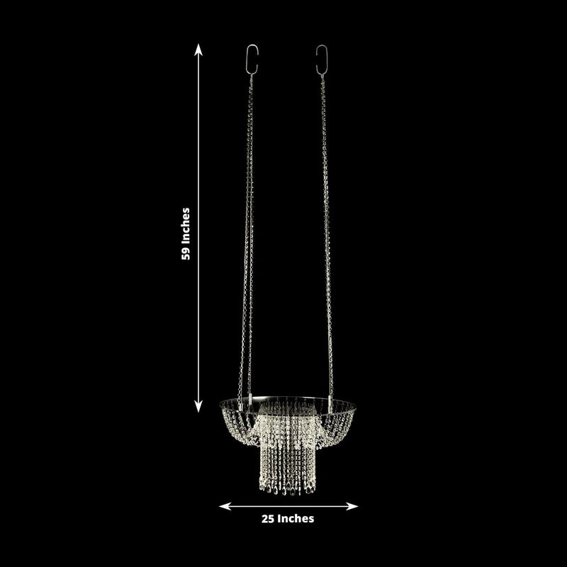 25" Round Acrylic Hanging Crystal Chandelier Cake Stand CHDLR_069_24_CLR