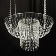 25" Round Acrylic Hanging Crystal Chandelier Cake Stand CHDLR_069_24_CLR