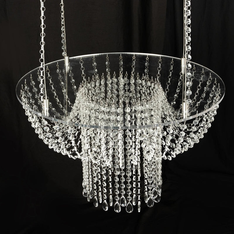 25" Round Acrylic Hanging Crystal Chandelier Cake Stand CHDLR_069_24_CLR