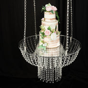 25" Round Acrylic Hanging Crystal Chandelier Cake Stand CHDLR_069_24_CLR
