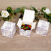 25 Square 3" x 3" Favor Boxes Floral Printed Gift Holders - White