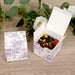 25 Square 3" x 3" Favor Boxes Floral Printed Gift Holders - White