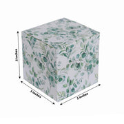 25 Square 3" x 3" Favor Boxes Floral Printed Gift Holders - White