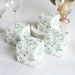 25 Square 3" x 3" Favor Boxes Floral Printed Gift Holders - White