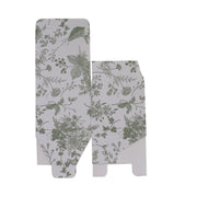 25 Square 3" x 3" Favor Boxes Floral Printed Gift Holders - White