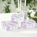 25 Square 4" x 4" Favor Boxes Floral Printed Gift Holders - White