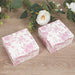 25 Square 4" x 4" Favor Boxes Floral Printed Gift Holders - White
