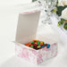 25 Square 4" x 4" Favor Boxes Floral Printed Gift Holders - White