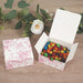 25 Square 4" x 4" Favor Boxes Floral Printed Gift Holders - White