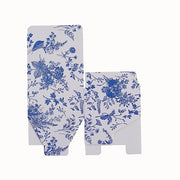 25 Square 4" x 4" Favor Boxes Floral Printed Gift Holders - White
