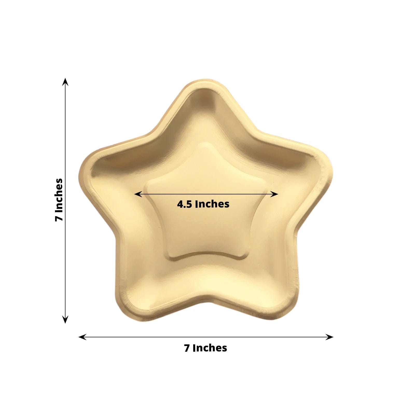 25 Star Shaped Dessert Appetizer Paper Plates - Gold