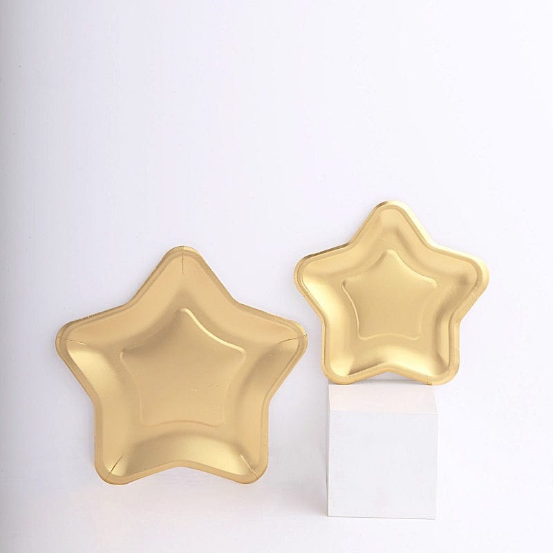 25 Star Shaped Dessert Appetizer Paper Plates - Gold