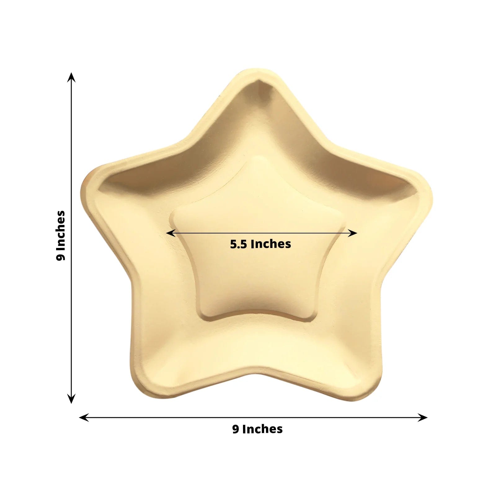 25 Star Shaped Dessert Appetizer Paper Plates - Gold