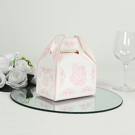 25 Tote Favor Boxes Floral Printed Gift Holders
