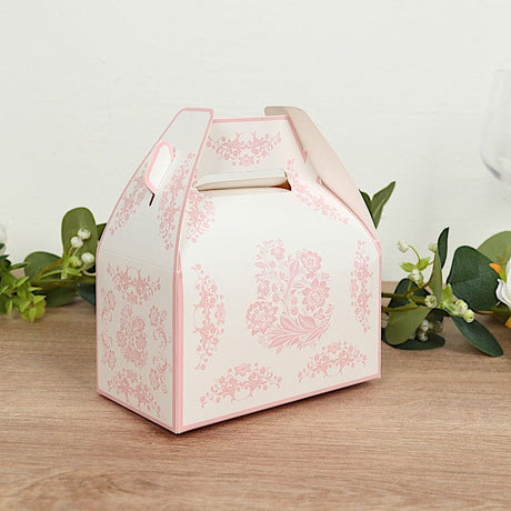 25 Tote Favor Boxes Floral Printed Gift Holders