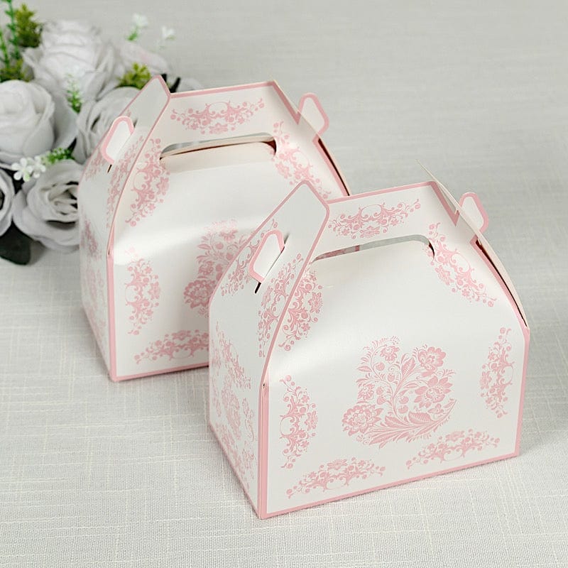 25 Tote Favor Boxes Floral Printed Gift Holders