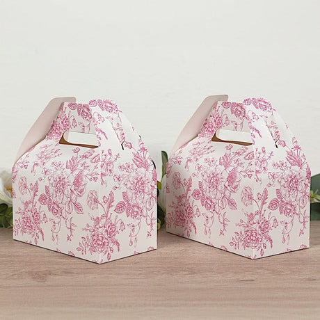 25 Tote Favor Boxes Floral Printed Gift Holders