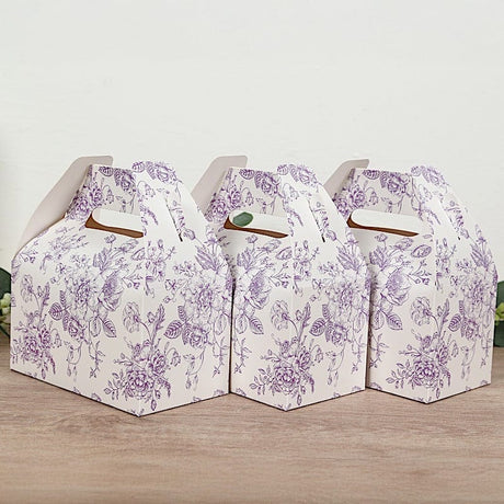 25 Tote Favor Boxes Floral Printed Gift Holders