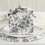 25 Tote Favor Boxes Floral Printed Gift Holders