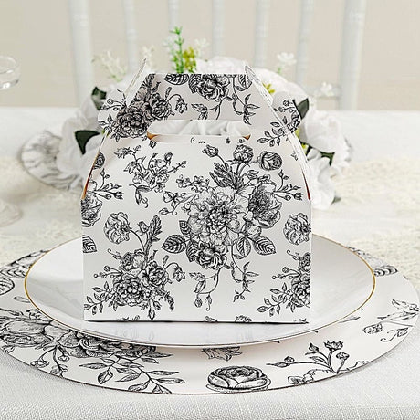 25 Tote Favor Boxes Floral Printed Gift Holders