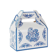 25 Tote Favor Boxes Floral Printed Gift Holders BOX_6X5_TOTE04_FLOR01_BFBLUE
