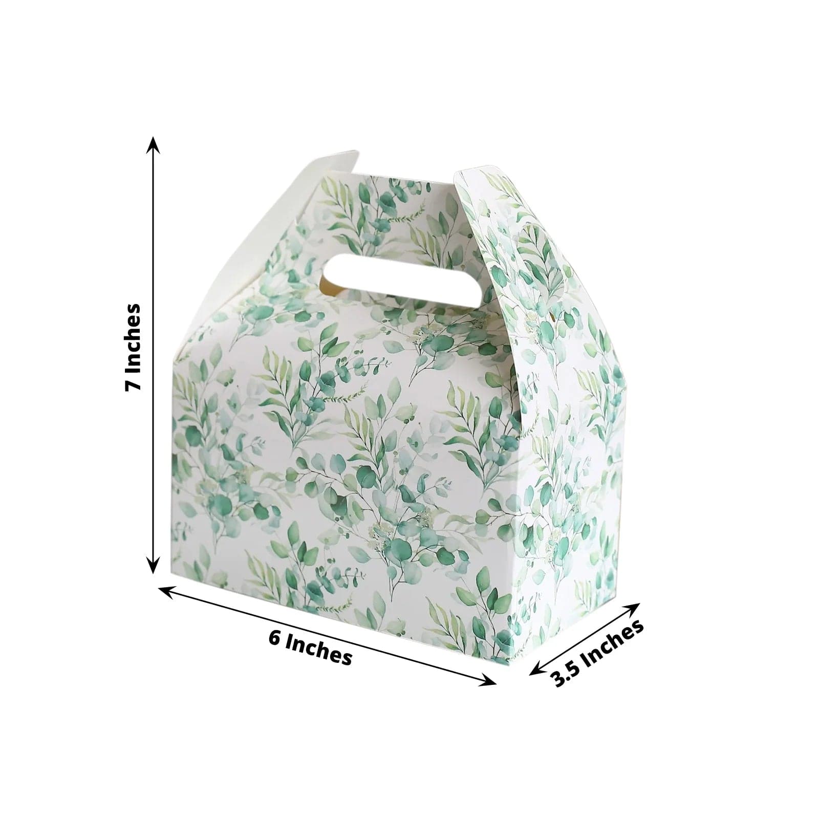 25 Tote Favor Boxes Floral Printed Gift Holders - White