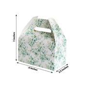 25 Tote Favor Boxes Floral Printed Gift Holders - White