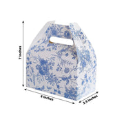 25 Tote Favor Boxes Floral Printed Gift Holders - White