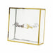 25 Trimmed 8" x 8" PVC Favor Boxes with Rope Handles and Thank You Print - Gold and Clear BAG_PVC06_8X8_CLGD