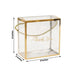 25 Trimmed 8" x 8" PVC Favor Boxes with Rope Handles and Thank You Print - Gold and Clear BAG_PVC06_8X8_CLGD